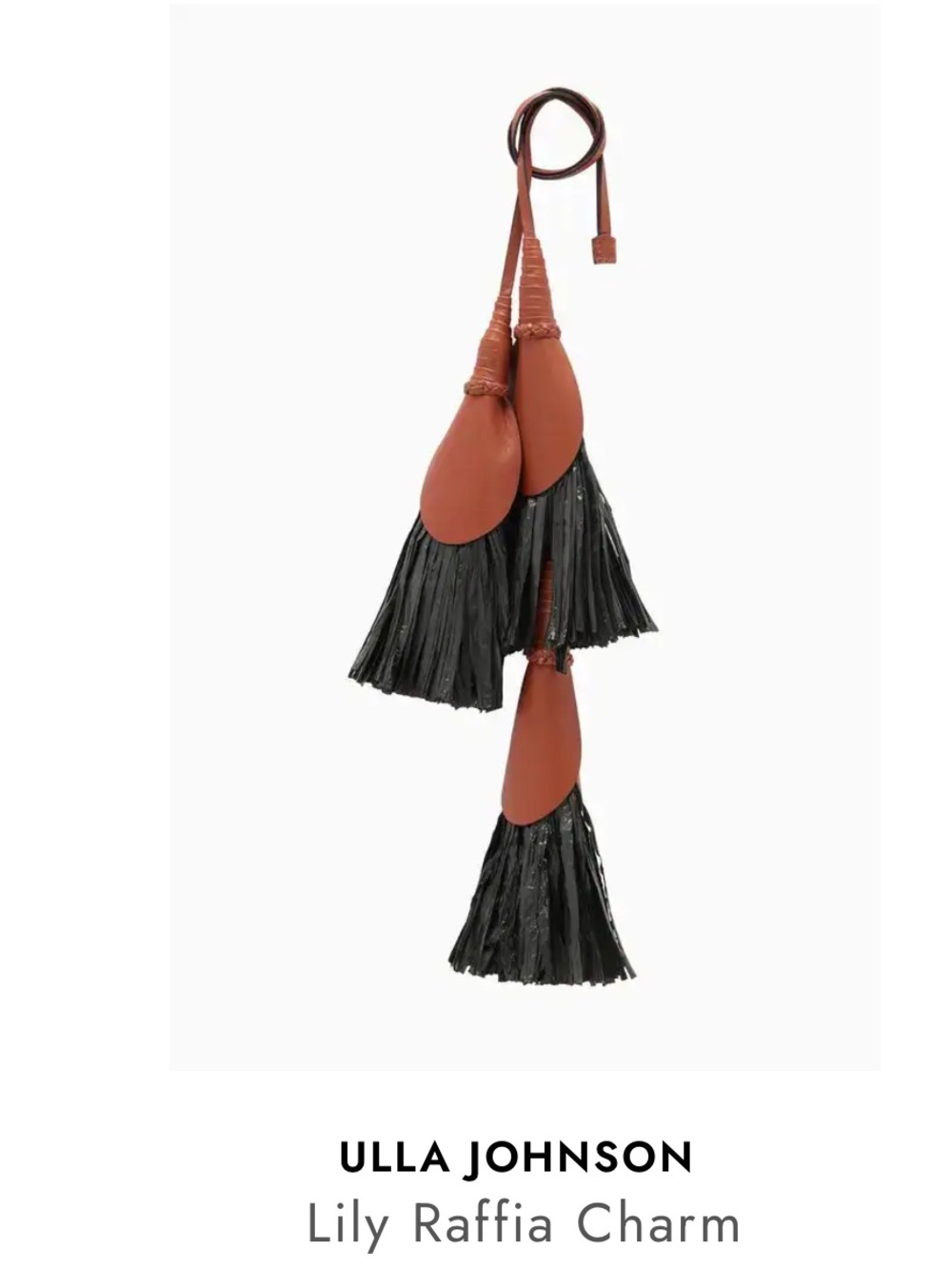 Ulla Johnson Brown Leather Crossbody with Black Fringe Tassels